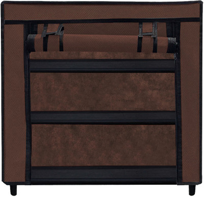 URBAN CHOICE Metal Collapsible Shoe Stand(BROWN, 3 Shelves, DIY(Do-It-Yourself))
