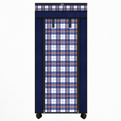 TNT Multipurpose Foldable Shoe Rack for Home with Cover | 360 ° Rotating Wheels Metal, Plastic Collapsible Shoe Stand(Blue, 6 Shelves, DIY(Do-It-Yourself))