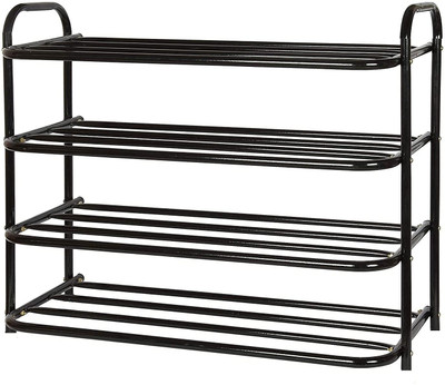 MARUTIENTERPRIS 4 Metal Metal Collapsible Shoe Stand(Black, 4 Shelves, DIY(Do-It-Yourself))