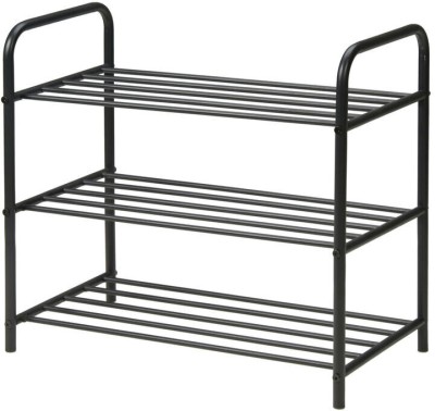 lukzer Lukzer 3 Layer Metal Shoe Rack (23x50x67Cm) Metal Shoe Rack(Black, 3 Shelves, DIY(Do-It-Yourself))