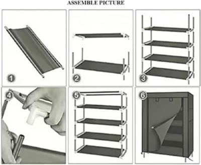 Shivaayracks Multi shoerack(Black 4 LAYER) Plastic Shoe Rack(BLACK, 4 Shelves, DIY(Do-It-Yourself))