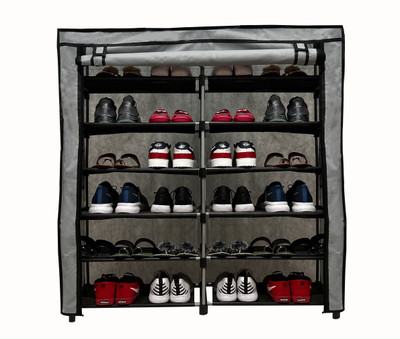 GlowSilk 12-Layer Normal Shoe Rack(Grey) Metal Shoe Stand(Matte, 12 Shelves, DIY(Do-It-Yourself))
