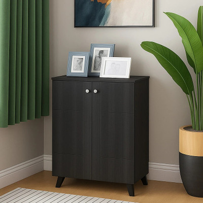 LERIMO 2-Door Engineered Wood Cabinet Drawer, Multipurpose Storage Cabinet with Doors Engineered Wood Free Standing Cabinet(Finish Color - Dark Grey, DIY(Do-It-Yourself))