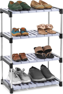 crokdox Plastic Shoe Rack with Shelves Plastic Shoe Rack(Grey, 4 Shelves, DIY(Do-It-Yourself))