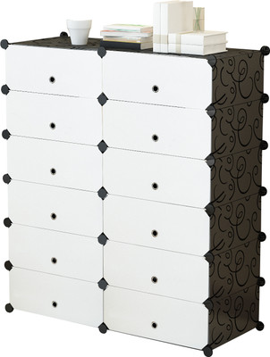 GIBI 12-Door 12-Shelf Multi Purpose Plastic, Metal Collapsible Shoe Stand(White, 12 Shelves, DIY(Do-It-Yourself))