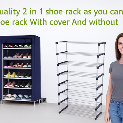 DBE Plastic Collapsible Shoe Stand(BLUE, 6 Shelves, DIY(Do-It-Yourself))