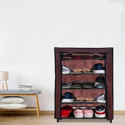 URBAN CHOICE Metal Collapsible Shoe Stand(Brown, 5 Shelves, DIY(Do-It-Yourself))