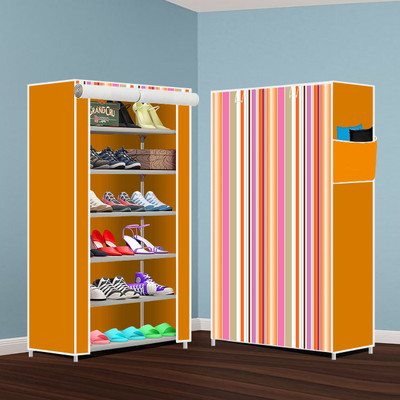 Flipkart Perfect Homes Studio Plastic Collapsible Shoe Stand(Blue Print, 6 Shelves, DIY(Do-It-Yourself))