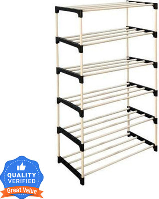FurniGully 6 layer Plastic PIPE SHOE STAND Plastic Shoe Stand(White, 6 Shelves, DIY(Do-It-Yourself))