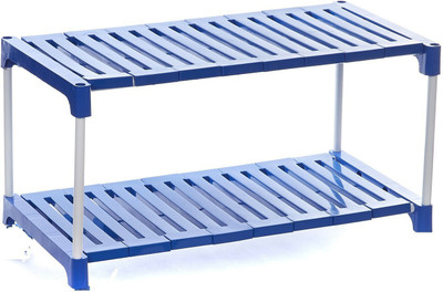 Dhani Creations shoe_rack Metal Collapsible Shoe Stand(blue, 2 Shelves, DIY(Do-It-Yourself))