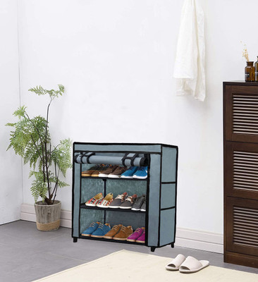 URBAN CHOICE Metal Collapsible Shoe Stand(GREY, 3 Shelves, DIY(Do-It-Yourself))