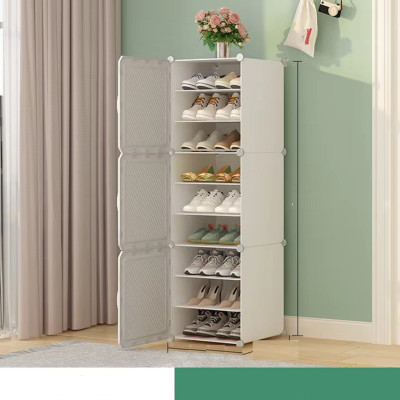 Keekos Plastic Collapsible Shoe Stand(Deep White, 9 Shelves, DIY(Do-It-Yourself))