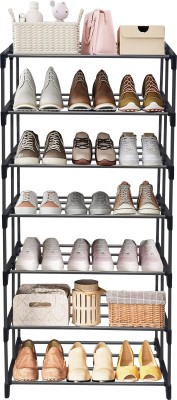 Philoshop Space-Saving 7-Tier Metal Open Shoe Rack Metal Collapsible Shoe Stand(Black, 7 Shelves, DIY(Do-It-Yourself))