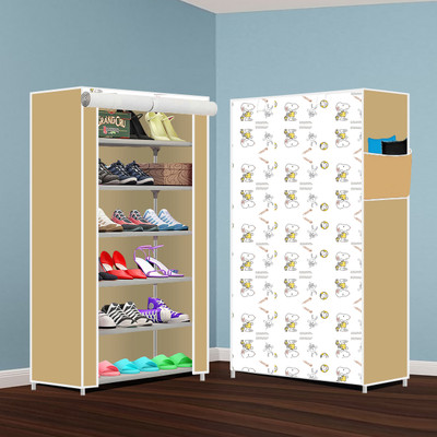 Kaya Trek PP/PVC Multipurpose Shoe Rack – 6 Layer Portable Shelf for Home/Office/Kid Room Plastic Collapsible Shoe Stand(New Beige, 6 Shelves, DIY(Do-It-Yourself))