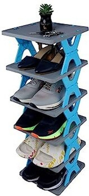 GVJ TRADERS PLASTICSHOERACK 6LAYER Plastic Shoe Rack(multi, 6 Shelves, DIY(Do-It-Yourself))
