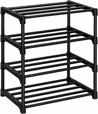 Xevansor Shreejikart DIY Assembly Shoe Rack Plastic Collapsible Shoe Stand(Black, 4 Shelves, DIY(Do-It-Yourself))