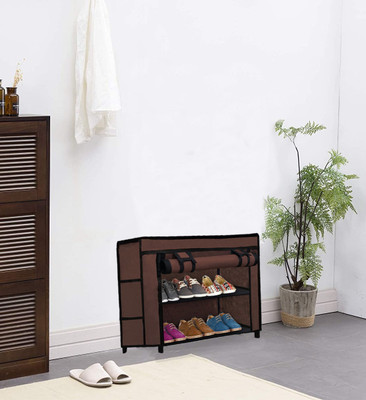 GlowSilk Metal Collapsible Shoe Stand(BROWN, 2 Shelves, DIY(Do-It-Yourself))