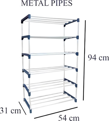 RKE 6 layer Heavy Metal PIPE SHOE STAND Plastic Shoe Stand(Black, 6 Shelves, DIY(Do-It-Yourself))
