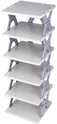 MD PRODUCT 5 Layer Shoe Rack X Design Lightweight Foldable Shoe Cabinet Storage For Home Plastic Shoe Stand(WHITE OR GRAY, 5 Shelves, DIY(Do-It-Yourself))
