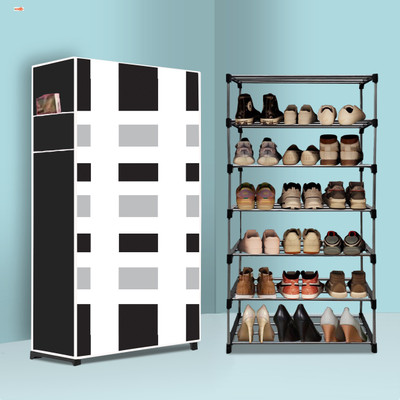 Styleys 6 Tier Foldable Shoe Rack – Space Saver, Universal for Entry, Bedroom & Balcony Metal Collapsible Shoe Stand(French Door Modern Print(A6), 6 Shelves, DIY(Do-It-Yourself))