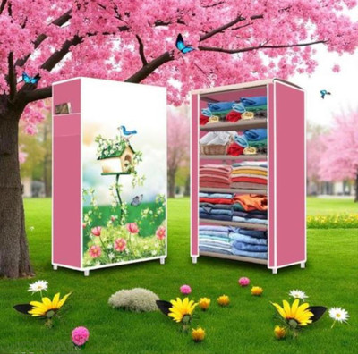 Pipasa Foldable 6-Layer Shoe Rack with Cover | Dustproof & Portable Plastic Shoe Stand(TREE PRINT, 6 Shelves, DIY(Do-It-Yourself))