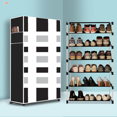 BAE 6 Tier Foldable Shoe Rack – Space Saver, Universal for Entry, Bedroom & Balcony Plastic Shoe Stand(French Door Modern Printed(A6), 6 Shelves, DIY(Do-It-Yourself))