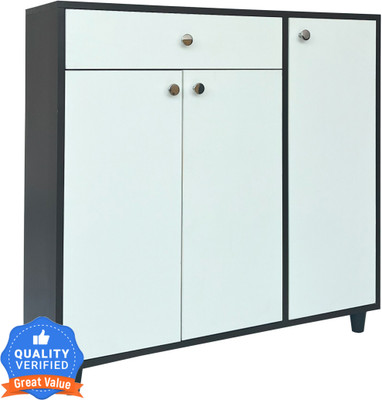 raywud Sunshine White Shoe Storage Cabinet Engineered Wood Shoe Rack(Wenge & Frosty White, 7 Shelves, DIY(Do-It-Yourself))