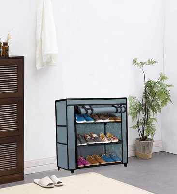 URBAN CHOICE Metal Collapsible Shoe Stand(GREY, 3 Shelves, DIY(Do-It-Yourself))
