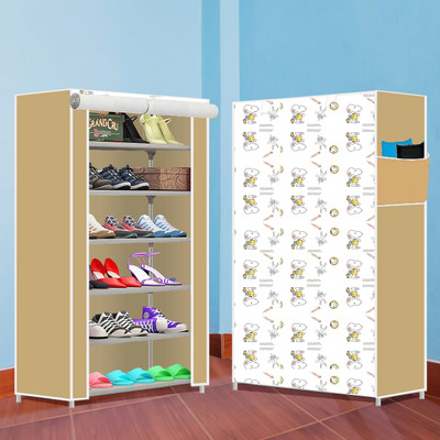 Kaya Trek Metal Multipurpose Shoe Rack – 6 Layer Portable Shelf for Home/Office/Kid Room Metal Shoe Stand(New Beige, 6 Shelves, DIY(Do-It-Yourself))