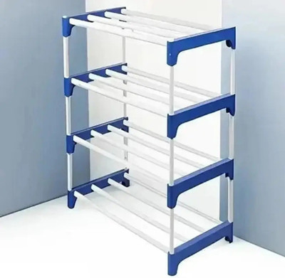 SP Standars SP Standards 4 layer heavy PVC pipe footwear with door Plastic Shoe Stand(Black, 4 Shelves, DIY(Do-It-Yourself))