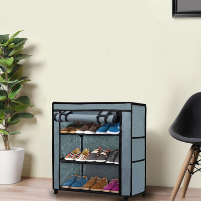 URBAN CHOICE Metal Collapsible Shoe Stand(GREY, 3 Shelves, DIY(Do-It-Yourself))