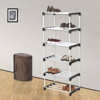 Plexus enterprises 18 Pair Plastic Shoe Stand Plastic Collapsible Shoe Stand(Blue, 6 Shelves, DIY(Do-It-Yourself))