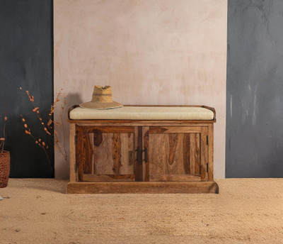 Angel Furniture Two Door Solid Wood Shoe Rack(HONEY, 2 Shelves, Pre-assembled)