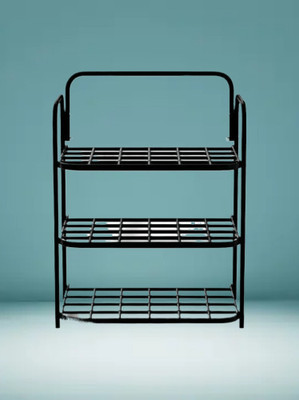 Pipasa 652 Metal Shoe Stand(black, 3 Shelves, DIY(Do-It-Yourself))