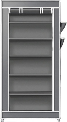 ZENVEXYO 6 Layer Heavy PVC Plastic Collapsible Shoe Stand(Grey, 6 Shelves, DIY(Do-It-Yourself))