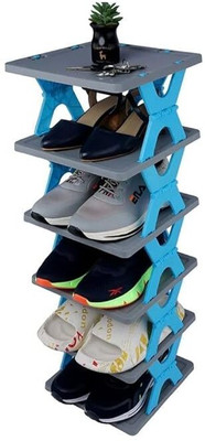 The Electra 6 layer Foldable Shoe Rack, Portable & Durable - Folding Shoe Rack Plastic Shoe Stand(multicolor, 6 Shelves, DIY(Do-It-Yourself))