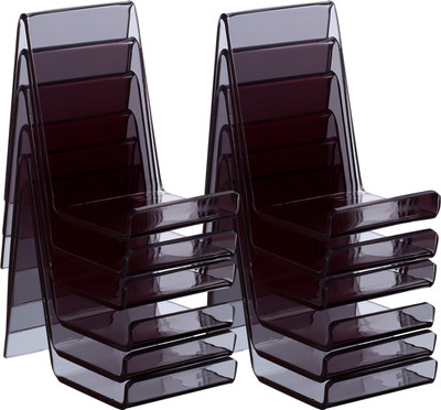 GTB LITE Pack of 12 Acrylic Shoe Display Stand Multipurpose L-Shape Space Saving Durable Plastic Shoe Stand(Smokey Black, 12 Shelves, Pre-assembled)