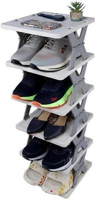 STELITE Shoe Rack Plastic Shoe Stand(GREY, 6 Shelves, Pre-assembled)