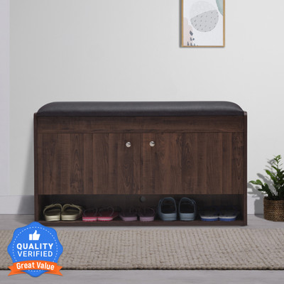 Sleepyhead Footsie Horizontal Engineered Wood Shoe Rack(Dark Walnut, 3 Shelves, Knock Down)