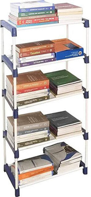 Reom Enterprise 5 Shelves Multipurpose Plastic ( Heavy PVC Pipe ) Plastic Shoe Stand(White and Blue, 5 Shelves, DIY(Do-It-Yourself))