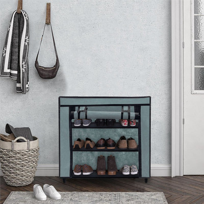 URBAN CHOICE Metal Collapsible Shoe Stand(GREY, 3 Shelves, DIY(Do-It-Yourself))