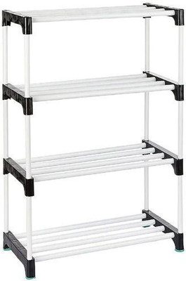 KalashTraders 12 Pair Plastic Shoe Stand Plastic Collapsible Shoe Stand(Black, 4 Shelves, DIY(Do-It-Yourself))
