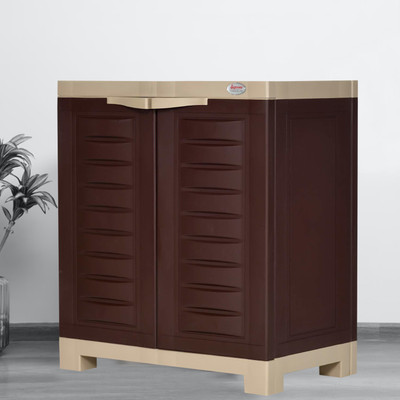 Supreme Fusion SR 1 for Home Small Size Plastic Shoe Rack(Dark Beige, Globus Brown, 3 Shelves, DIY(Do-It-Yourself))