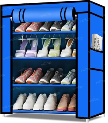 Rudra Metal, Plastic Shoe Rack(Blue, 4 Shelves, DIY(Do-It-Yourself))