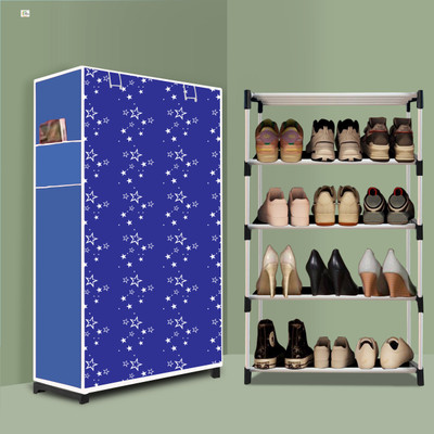 ZENVEXYO 4 Tier Foldable Shoe Rack – Space Saver, Universal for Entry, Bedroom & Balcony Plastic Collapsible Shoe Stand(Christmas Modern Print(A4), 4 Shelves, DIY(Do-It-Yourself))