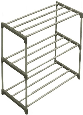 RACKZILLA Multipurpose Metal Shoe Rack(Grey, 3 Shelves, DIY(Do-It-Yourself))