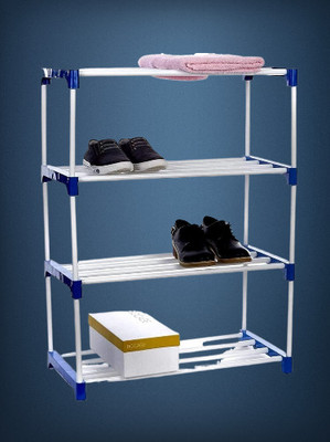 shivaaytraders Multipurpose 4 Layer Shoe Rack Plastic Shoe Rack(4 Shelves, DIY(Do-It-Yourself))