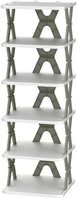 RRPRODUCTS 5 Layer Shoe Rack X Design Lightweight Foldable Shoe Cabinet Storage For Home Plastic Shoe Rack(WHITE OR GRAY, 5 Shelves, DIY(Do-It-Yourself))