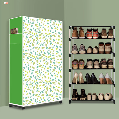 QURACK 5 Tier Foldable Shoe Rack – Space Saver, Universal for Entry, Bedroom & Balcony Plastic Collapsible Shoe Stand(Leaf Modern Print(A5), 5 Shelves, DIY(Do-It-Yourself))