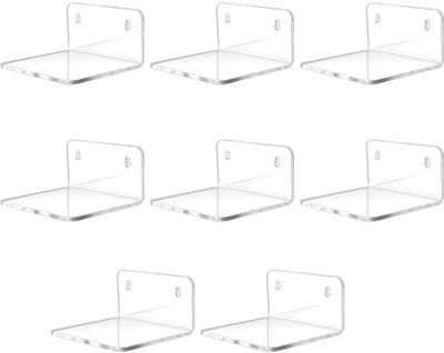 Feeling Well Acrylic Wall Mounted Shoe Rack Holder, Self-Adhesive Storage Shelf pack of 8 Plastic Shoe Stand(Glossy, 8 Shelves, DIY(Do-It-Yourself))